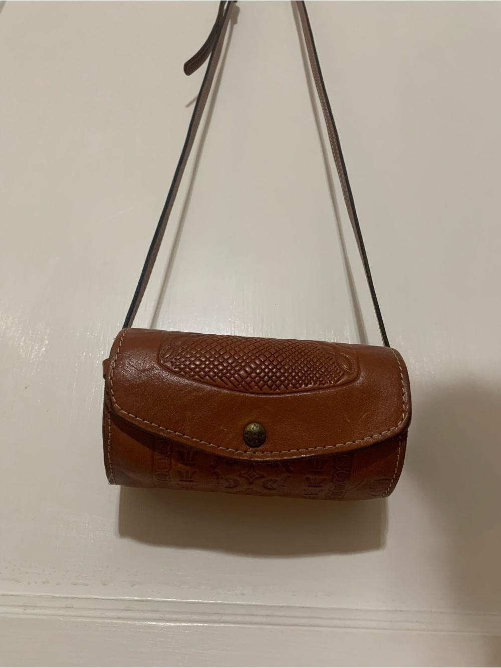 Genuine Brown Leather Crossbody Bag